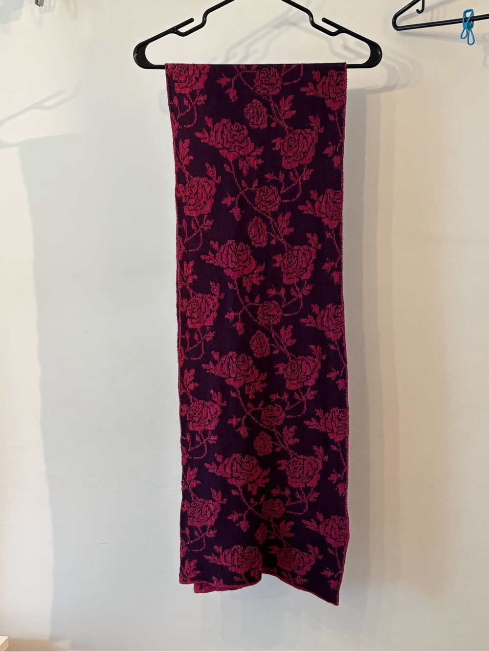 McKernan 100% Merino Wool Reversible Pattern Scarf Pink Purple 72 Inches Long